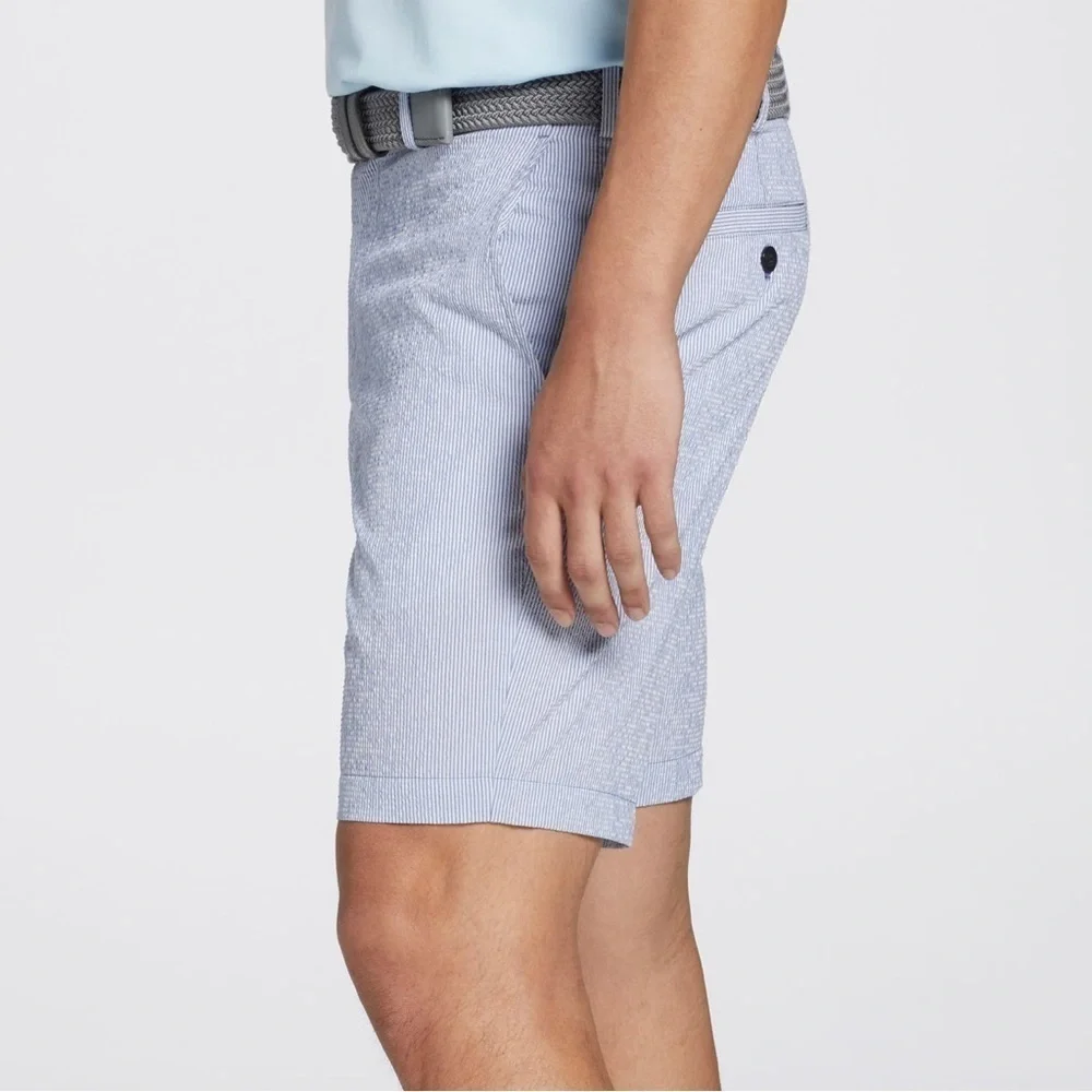 New Walter Hagen Men's Clubhouse Seersucker Golf Shorts 9” inseam chino stripes